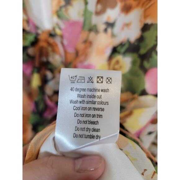 Parisian Women's Floral V-Neck Mini Shift Dress Tie Front Multicolor Size 10 NEW - Picture 8 of 8